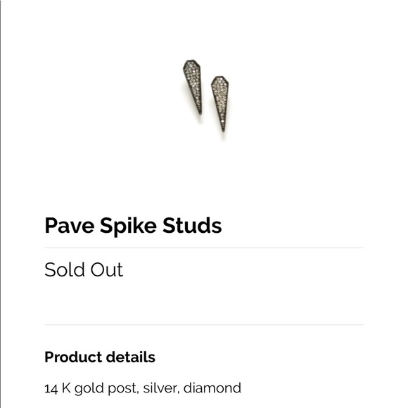Pave diamond spike studs - Picture 2 of 2